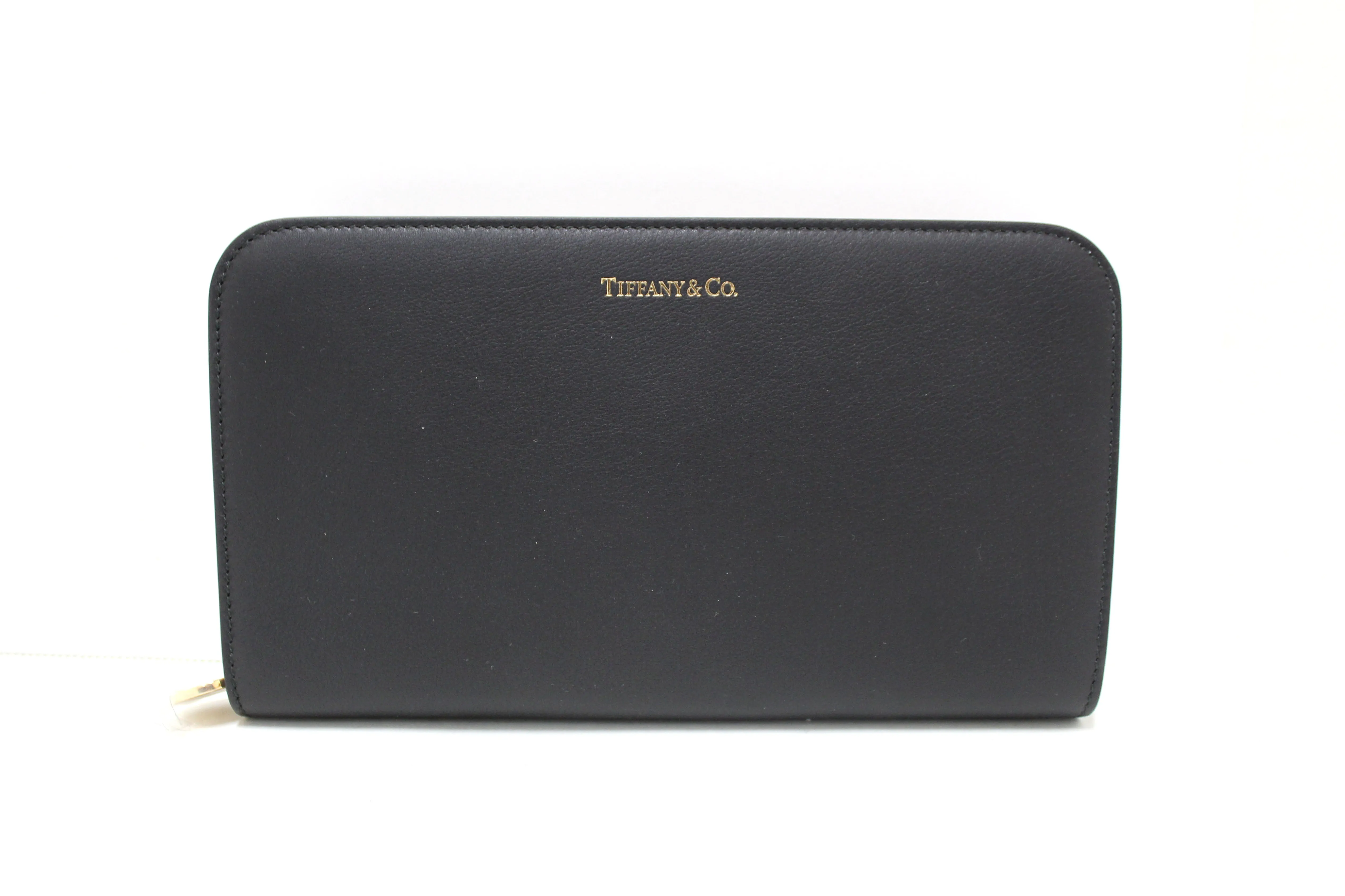 Authentic NEW Tiffany & Co. Black Calfskin Leather Large Long Zippy Wallet
