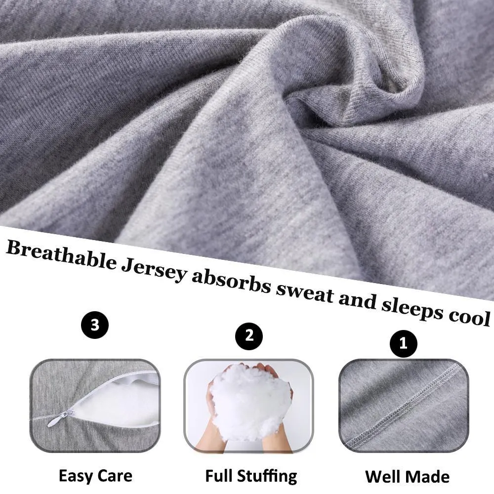 AWESLING C Shaped Full Body Pregnancy Pillow with Jersey Cover (Gray)