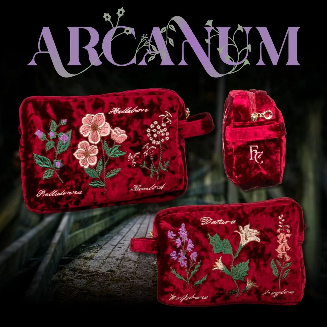 Baneful Botany Velvet Cosmetic Bag
