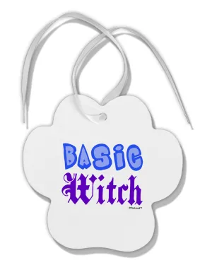 Basic Witch Color Blue Paw Print Shaped Ornament