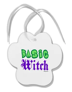 Basic Witch Color Green Paw Print Shaped Ornament
