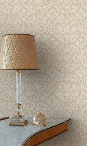 Beige Dyed Ornamental Wallpaper R7040