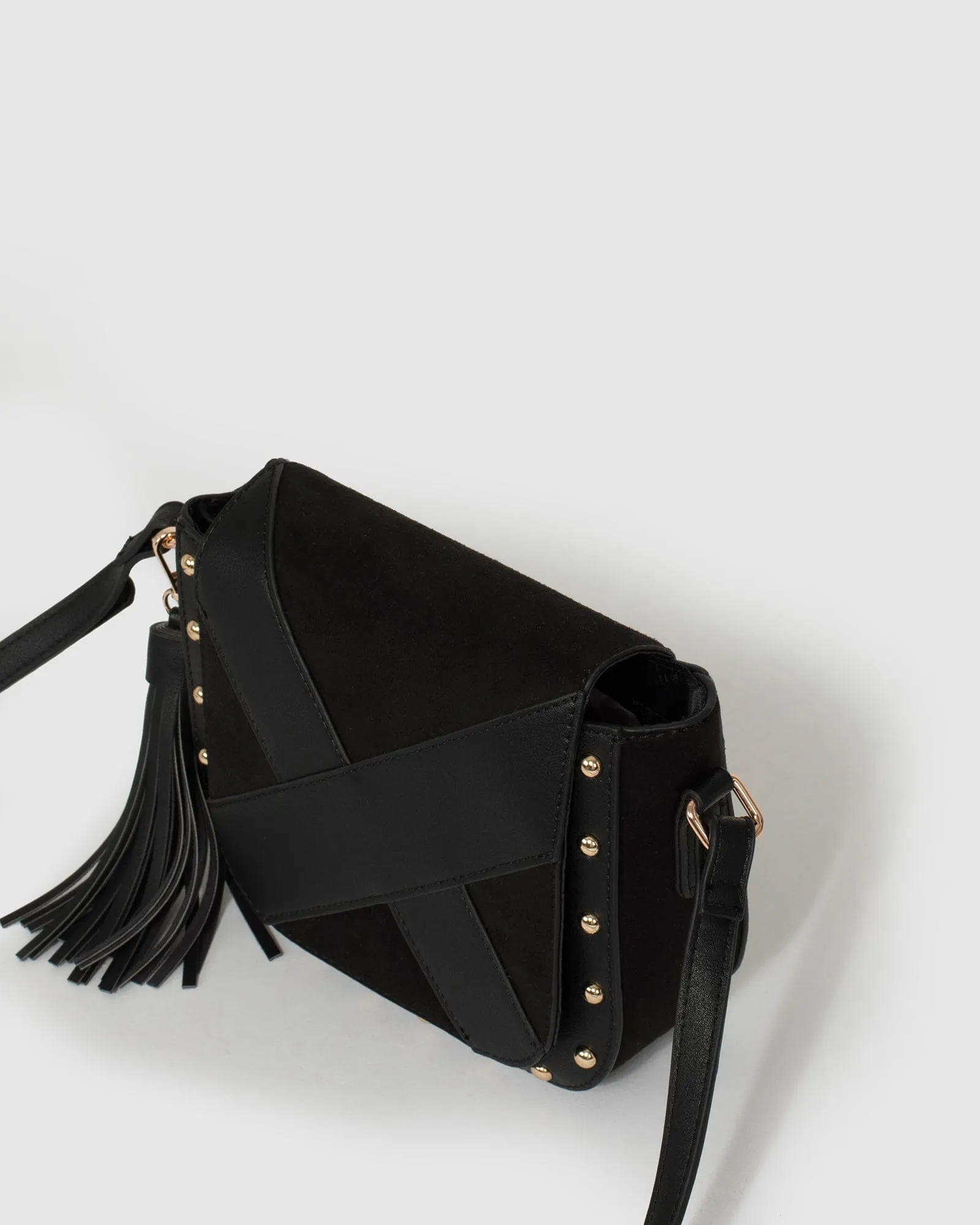Black Alix Panel Saddle Bag
