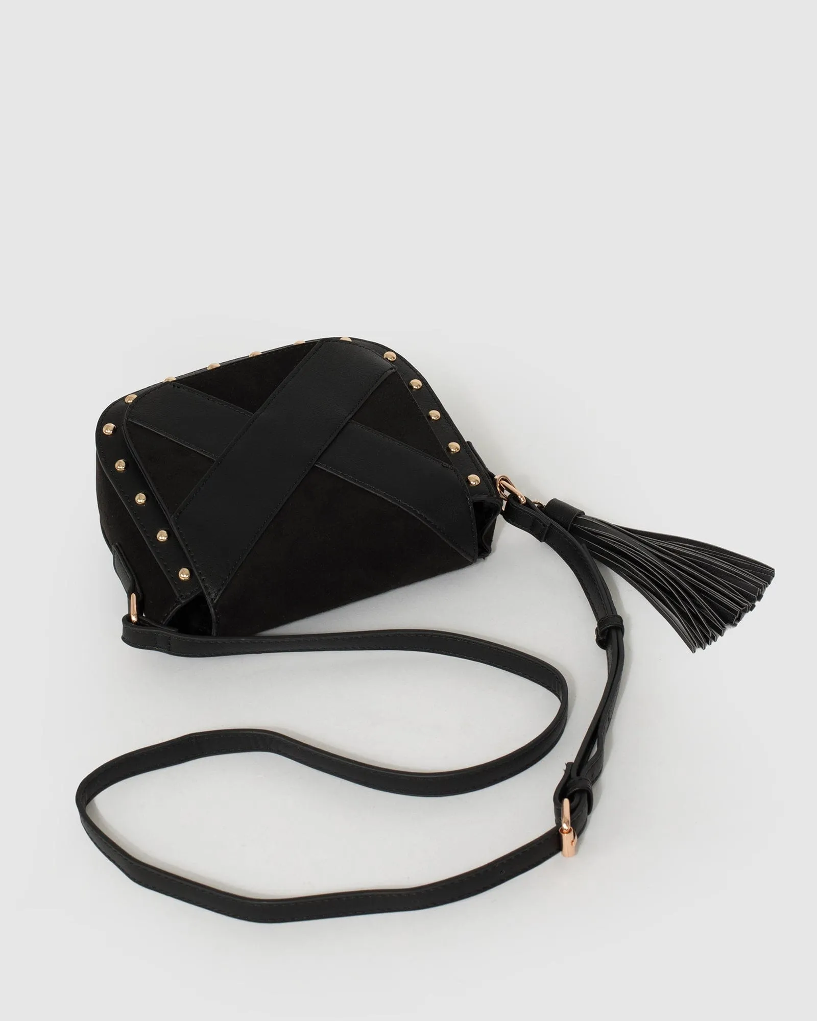 Black Alix Panel Saddle Bag
