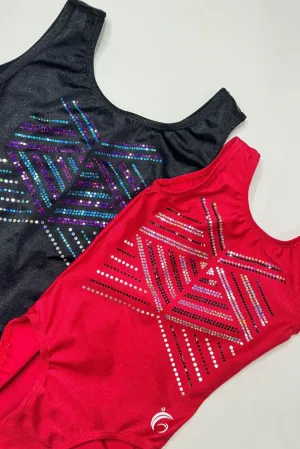 Black and Red Twinkle Aztec Tank Leotard Bundle