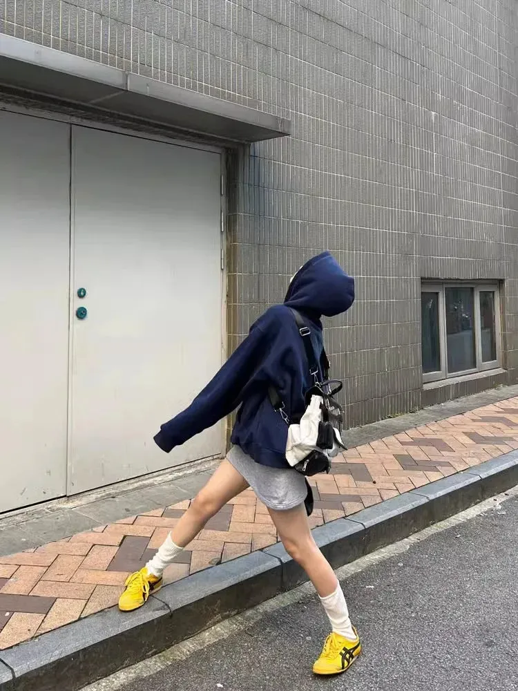 Blue Graphic Stylish Letter Hoddie
