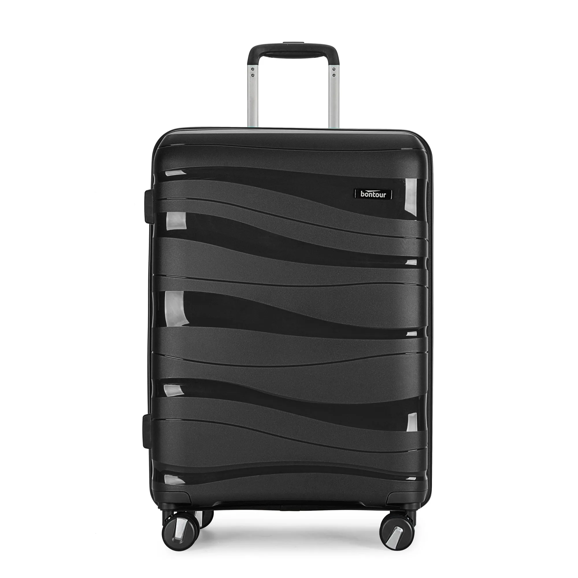 BONTOUR "Flow" 4-wheel suitcase 76x51x31 cm with TSA lock, size L, black