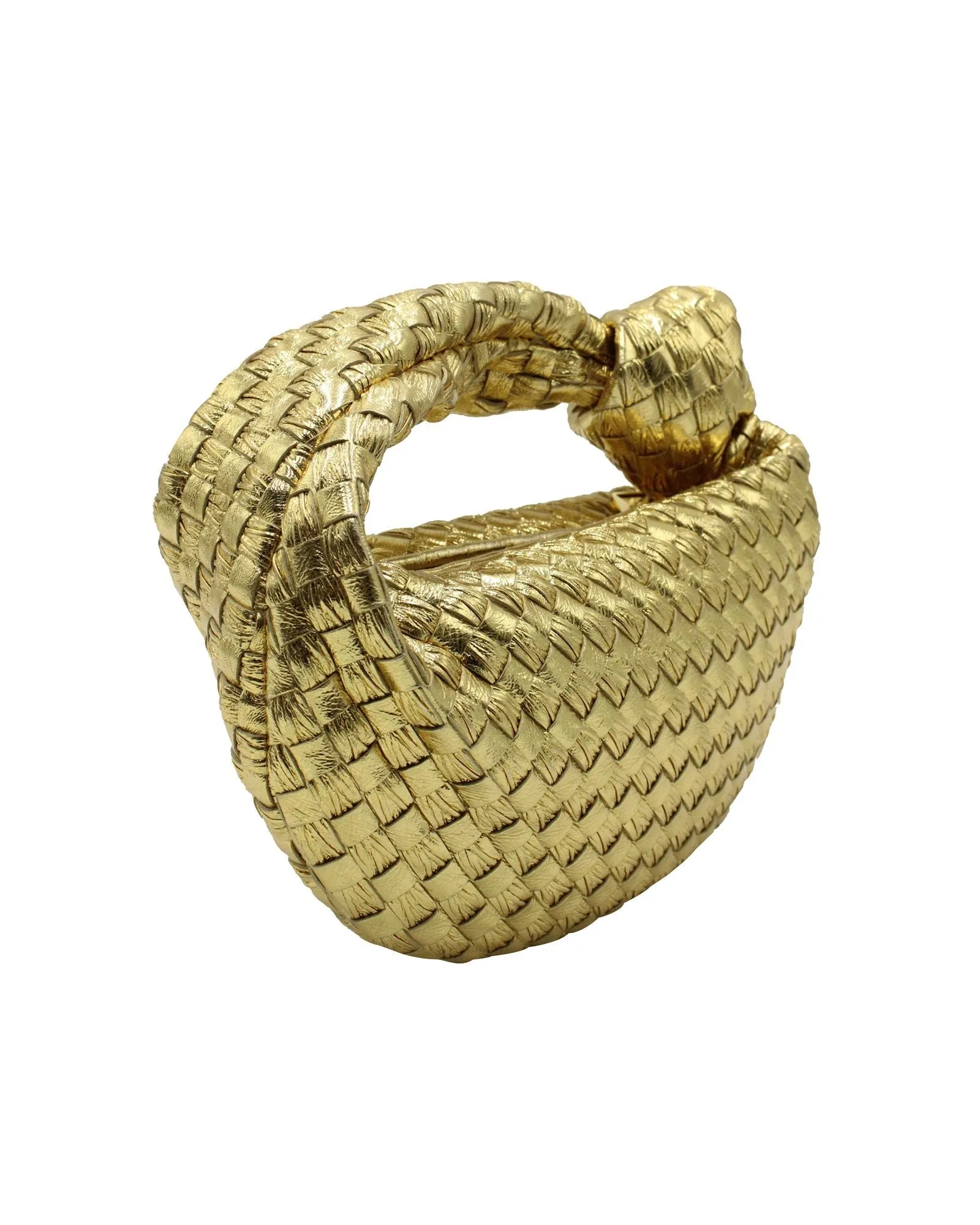Bottega Veneta Mini Jodie Shoulder Bag in Gold Leather