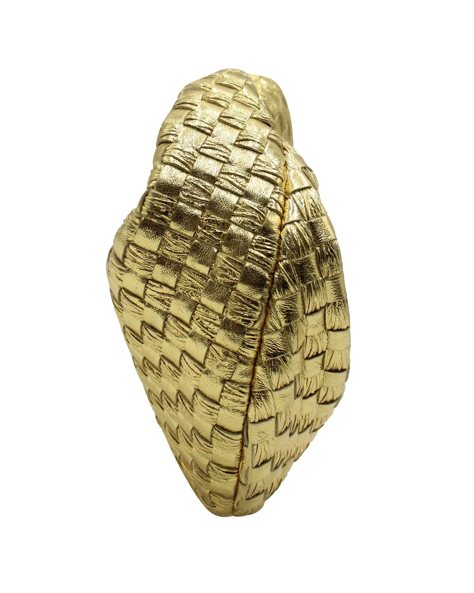 Bottega Veneta Mini Jodie Shoulder Bag in Gold Leather