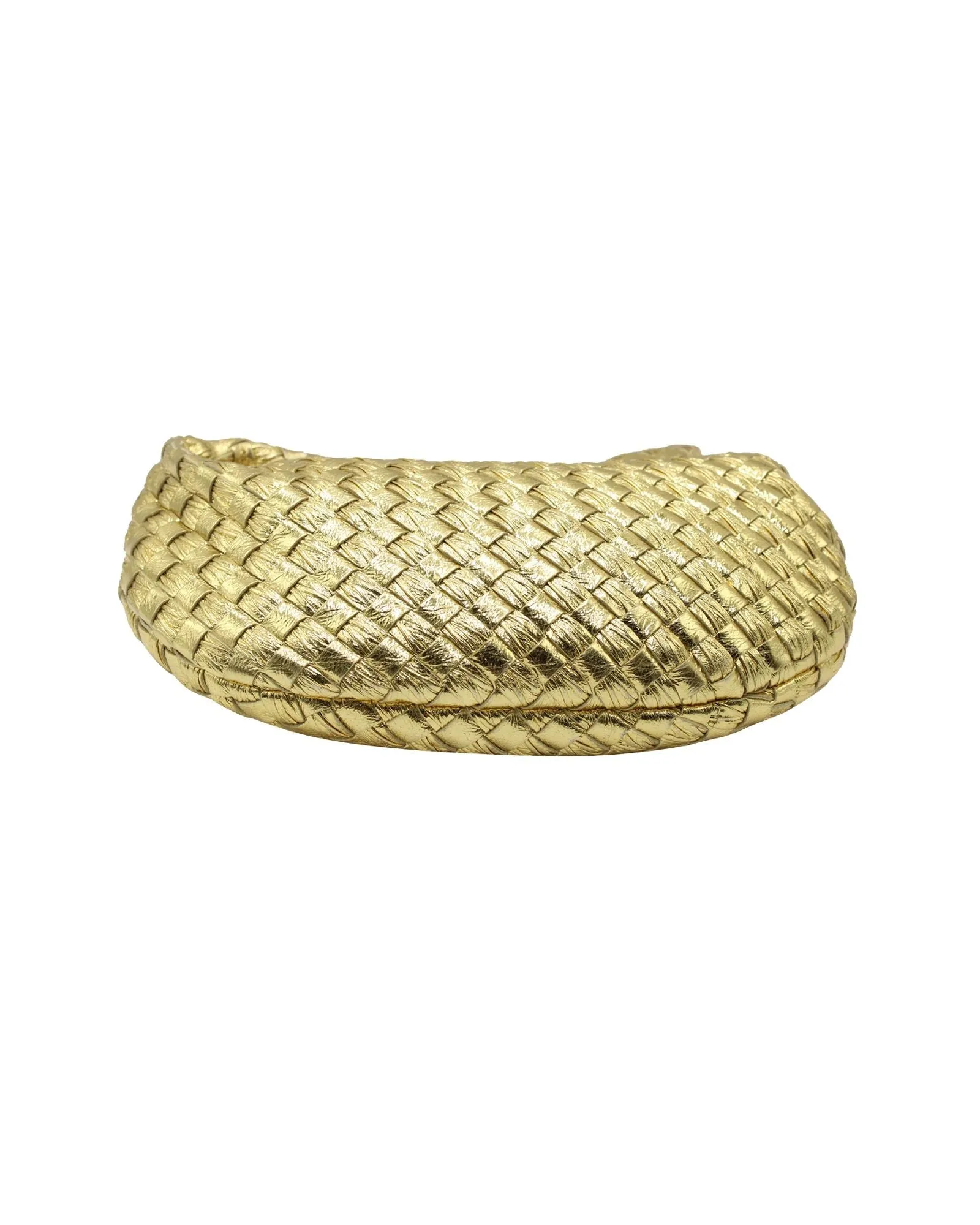 Bottega Veneta Mini Jodie Shoulder Bag in Gold Leather
