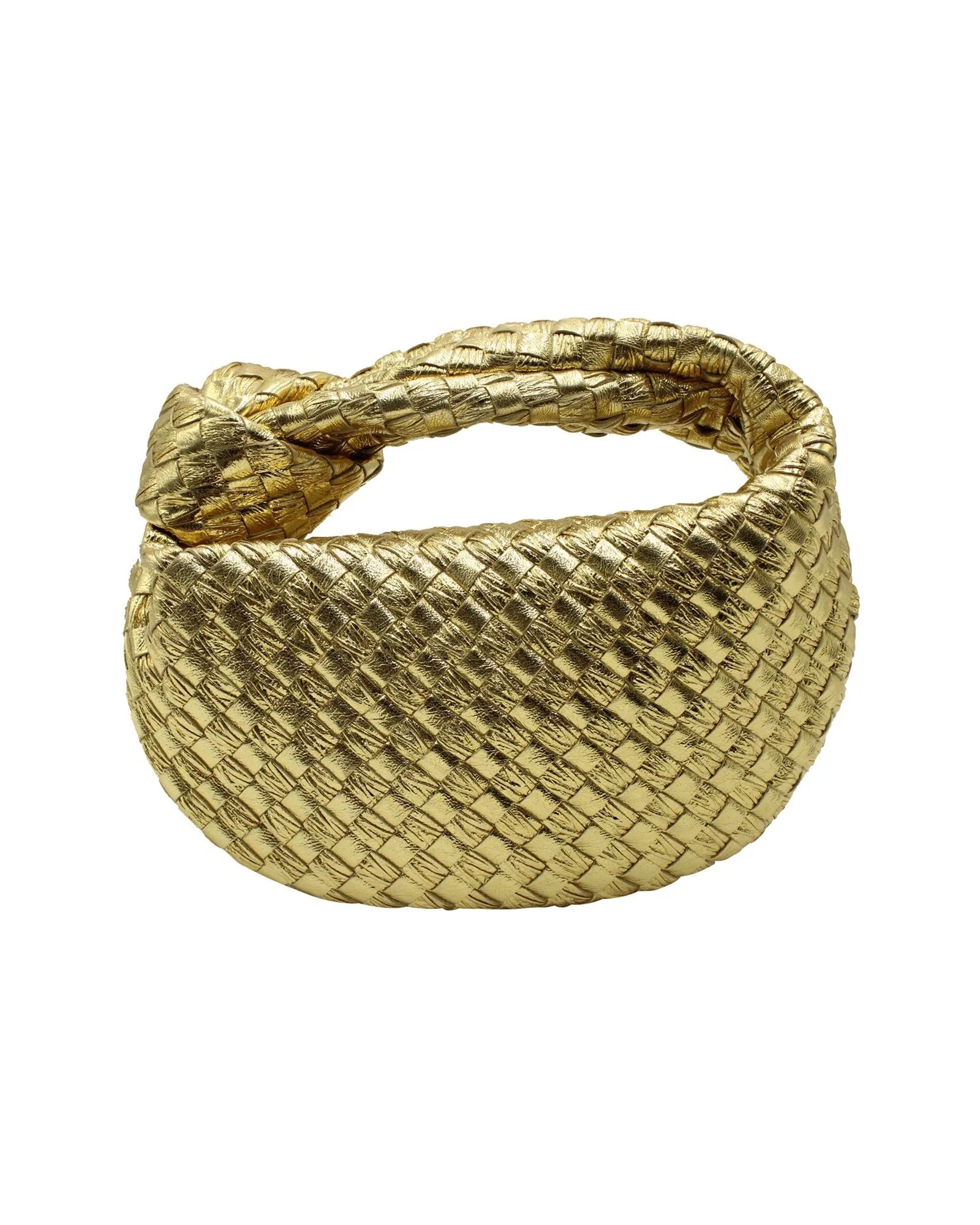 Bottega Veneta Mini Jodie Shoulder Bag in Gold Leather