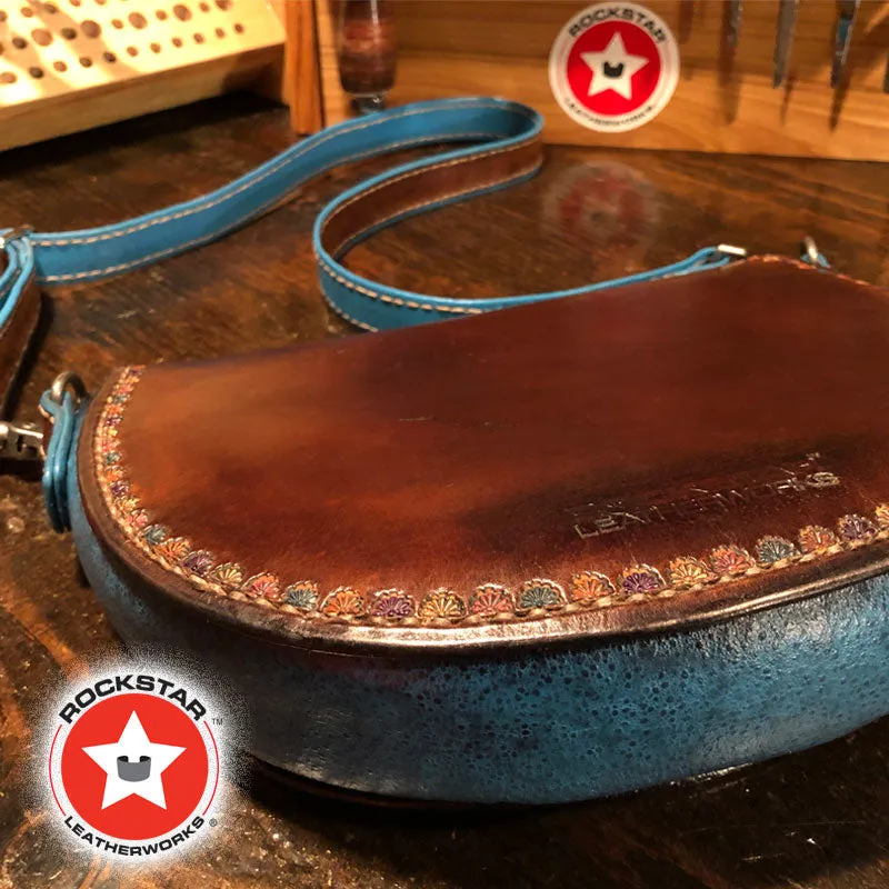 Brown Leather Sugar Skull Handbag