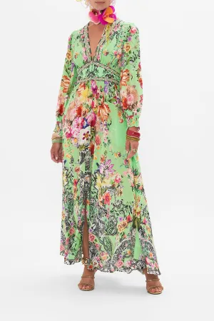 BUTTON DRESS WITH SHAPED WAISTBAND PORCELAIN DREAM