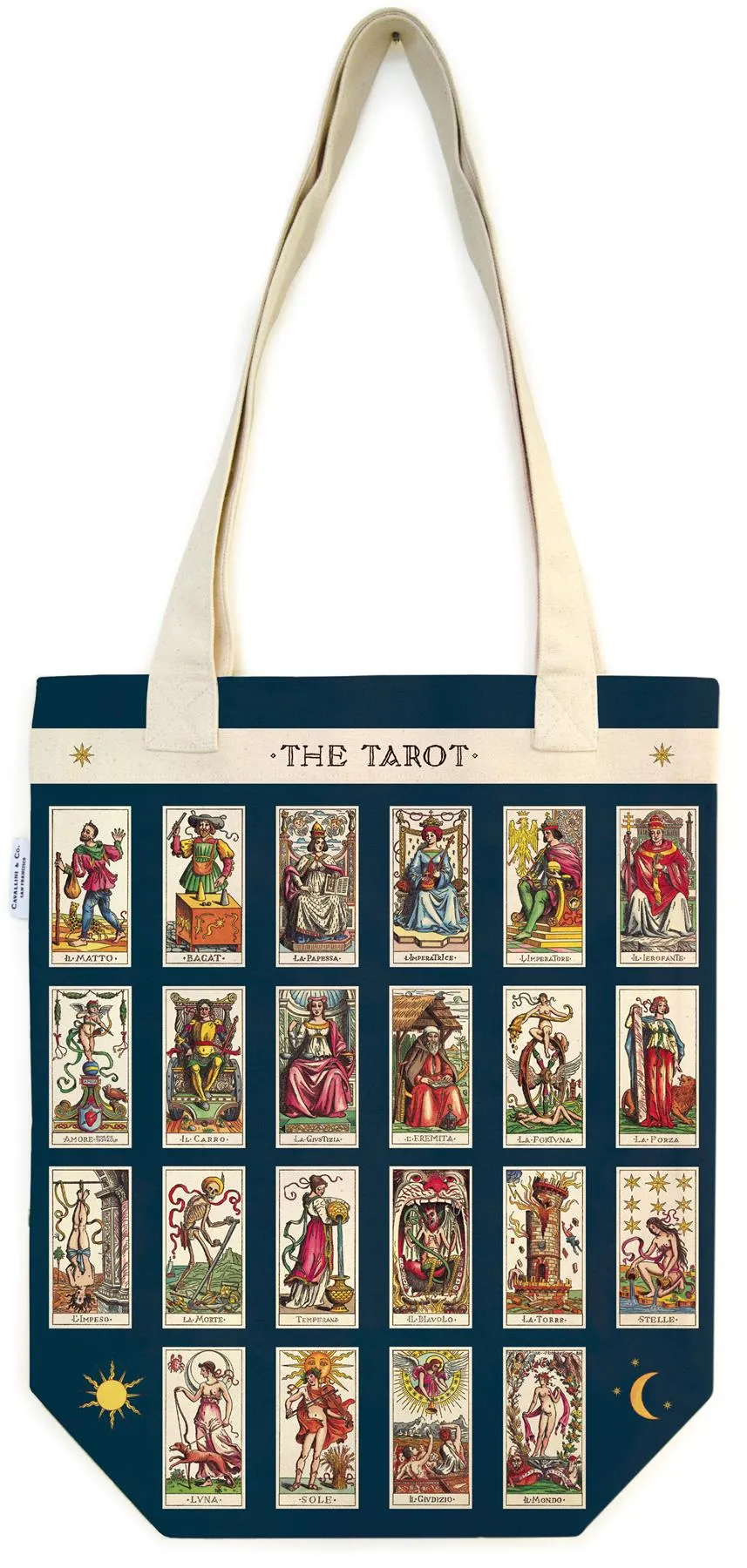 Cavallini - 100% Natural Cotton Vintage Tote Bag - 33x40.5cms - The Tarot