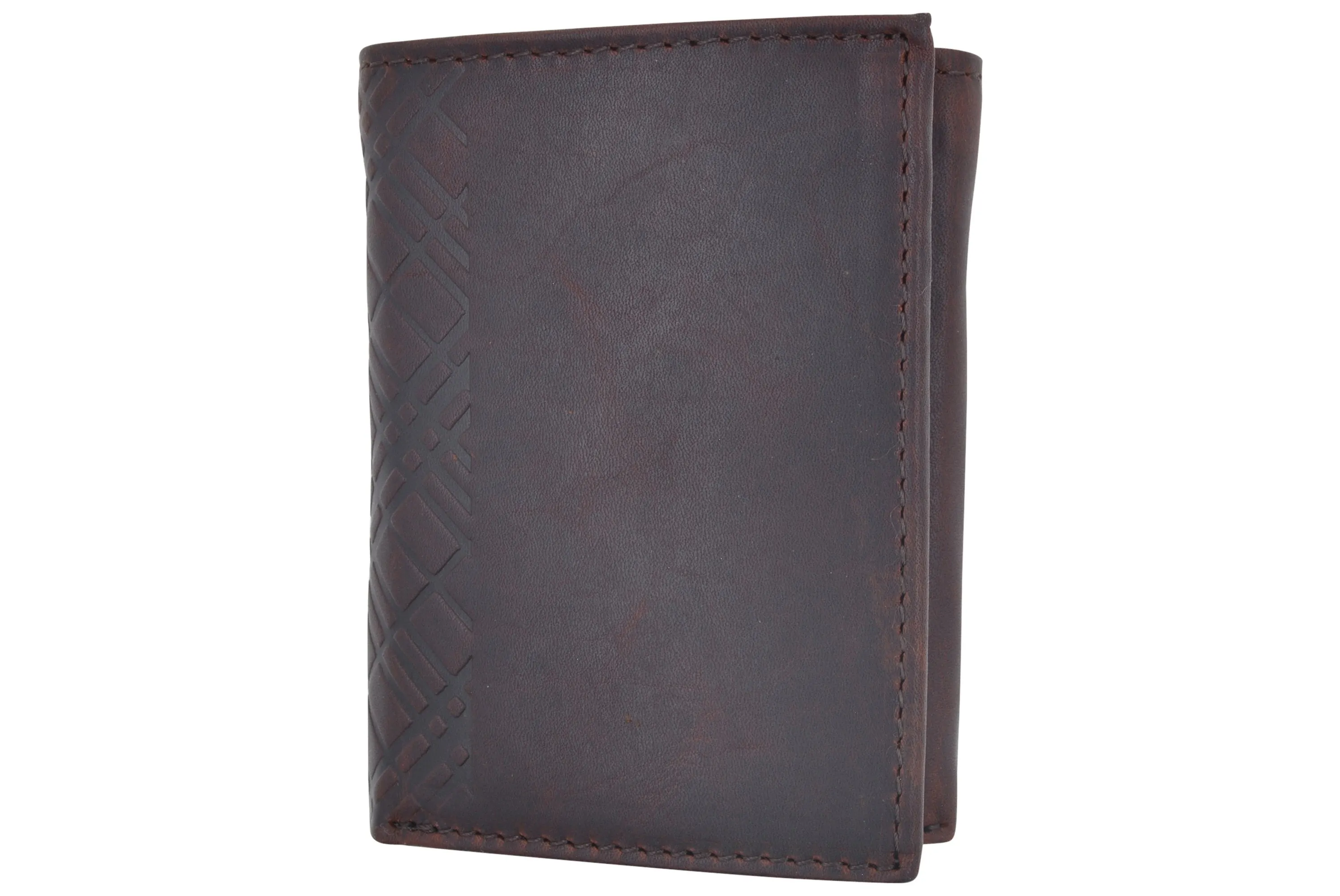 Cazoro Extra Capacity Trifold Wallet for Men RFID Blocking Genuine Leather Wallet Black Brown RFID611286