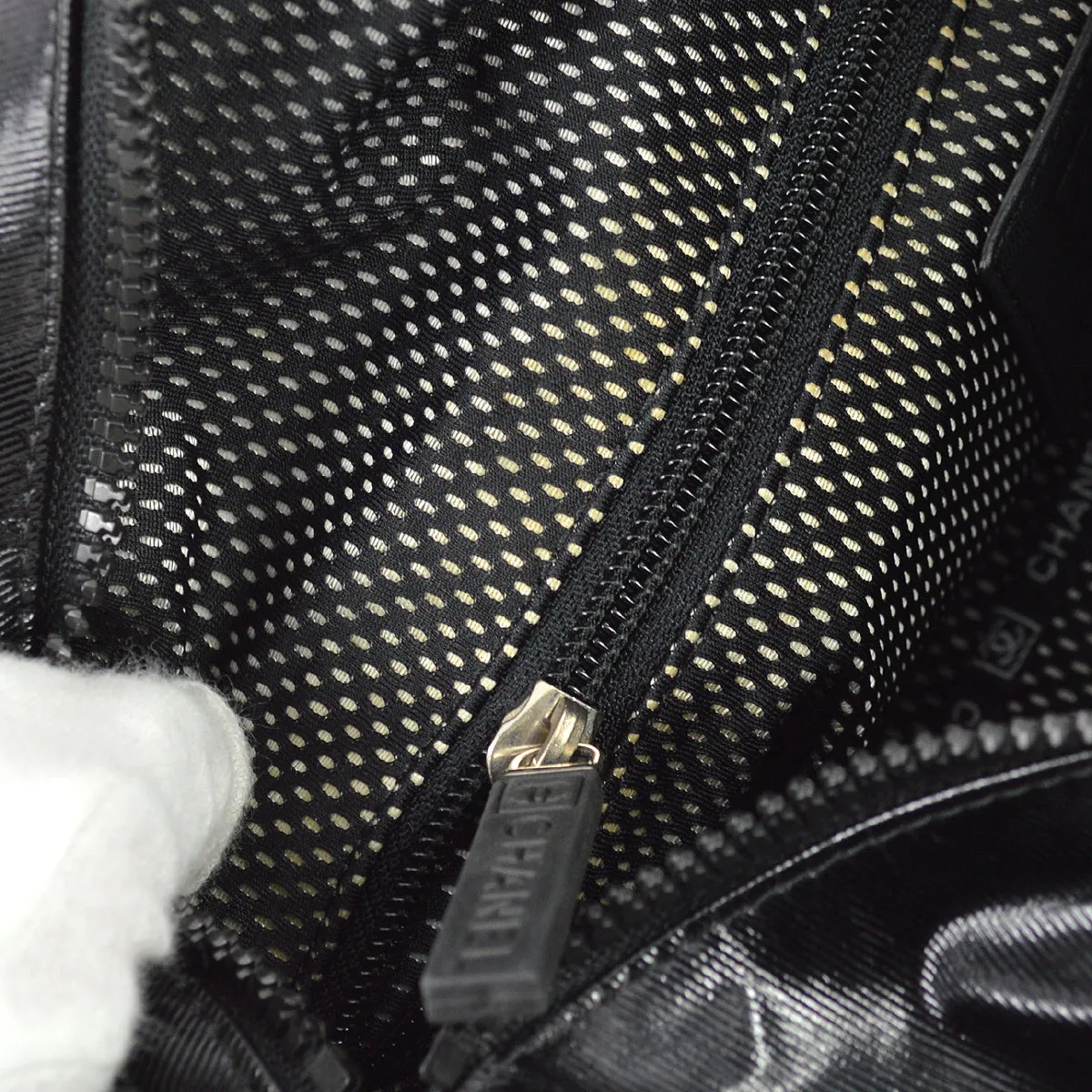 Chanel 2006-2008 Sports Line Black Vinyl Gym Bag 35