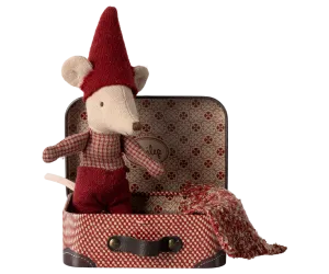 Christmas Mouse Baby in Suitcase - Maileg