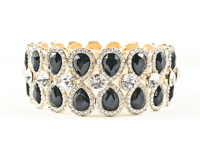 Classic Fancy Black Pear Shaped Fashion Bracelet