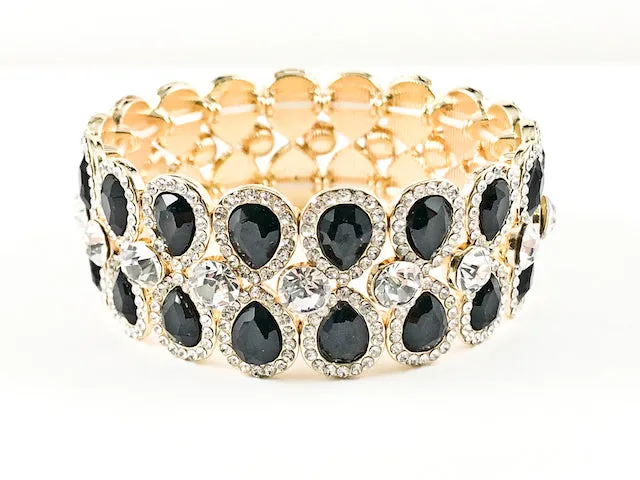 Classic Fancy Black Pear Shaped Fashion Bracelet