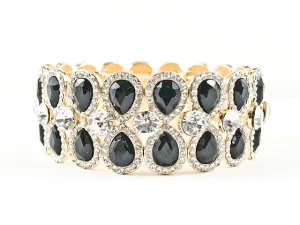 Classic Fancy Black Pear Shaped Fashion Bracelet
