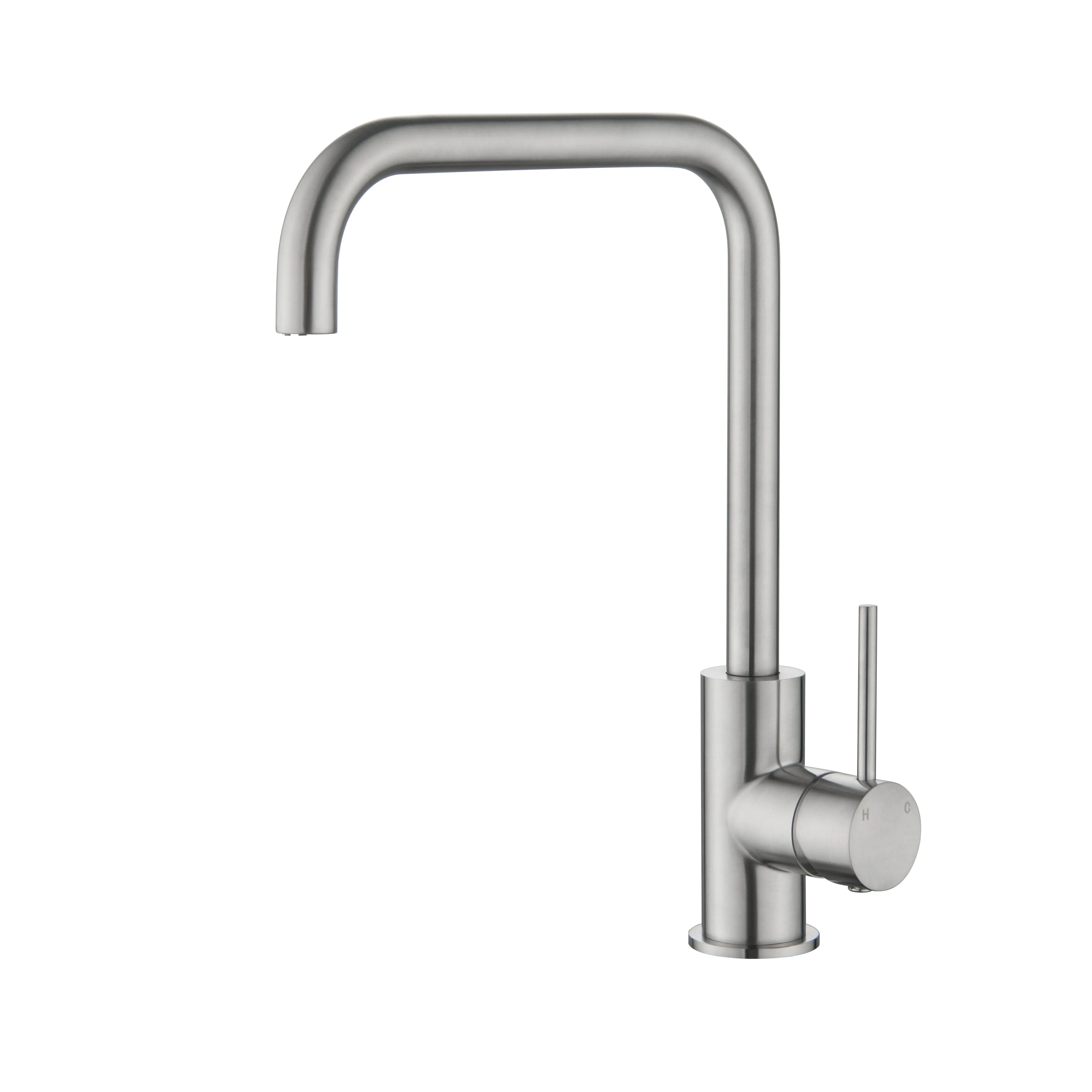 CLIO Kitchen Sink Mixer Square Tap Bench Mount Brushed Nickel