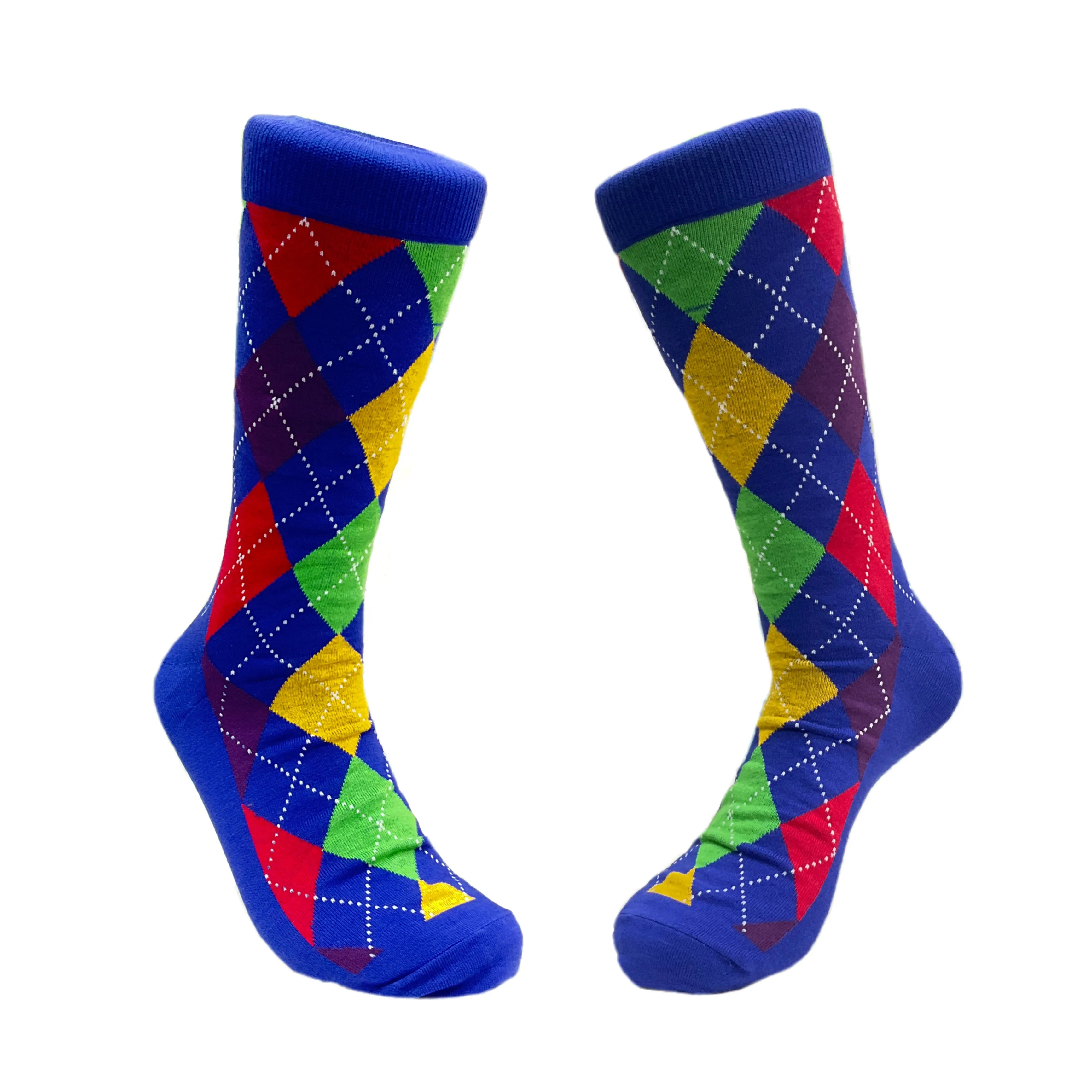 Colorful Argyle Patterned Office Socks (Adult Large - Men's Shoe Sizes 8-12)