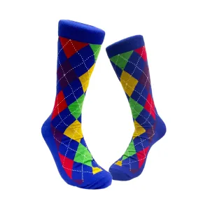 Colorful Argyle Patterned Office Socks (Adult Large - Men's Shoe Sizes 8-12)