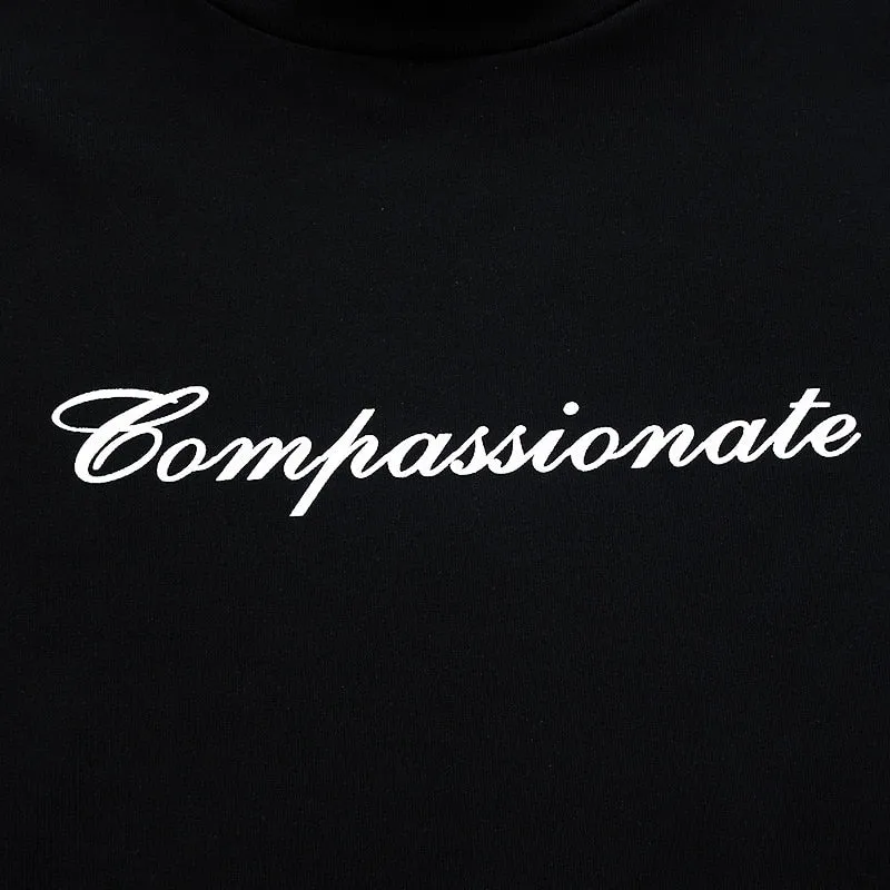 Compassionate Short-Sleeve Stylish Black Tee