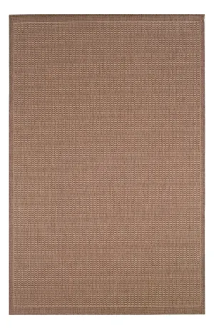 Couristan 5&10x22 x 9&2x22 Cocoa/Natural Recife Saddle Stitch Area Rug