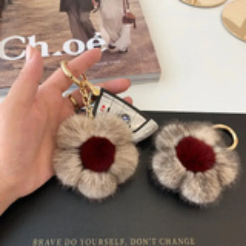 Creative Minimalistic Mink Bag Charm Keychain Accessory