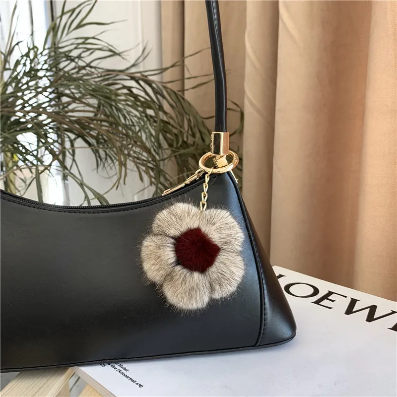 Creative Minimalistic Mink Bag Charm Keychain Accessory