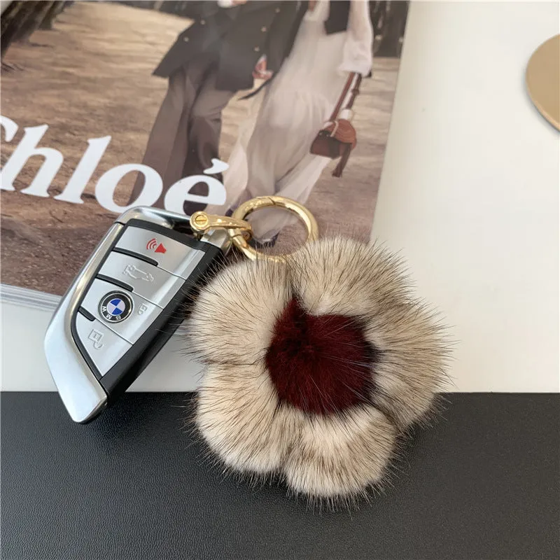 Creative Minimalistic Mink Bag Charm Keychain Accessory