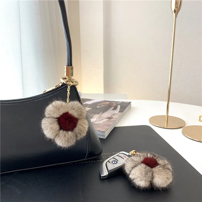 Creative Minimalistic Mink Bag Charm Keychain Accessory