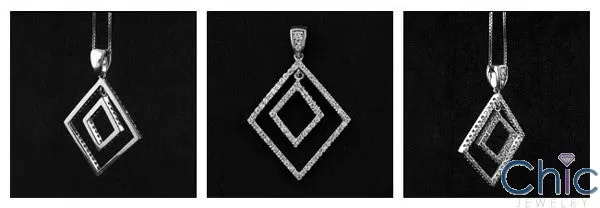 Cubic Zirconia Cz .80 TCW Diamond Shape Pendant
