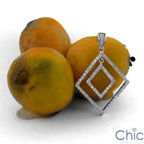 Cubic Zirconia Cz .80 TCW Diamond Shape Pendant