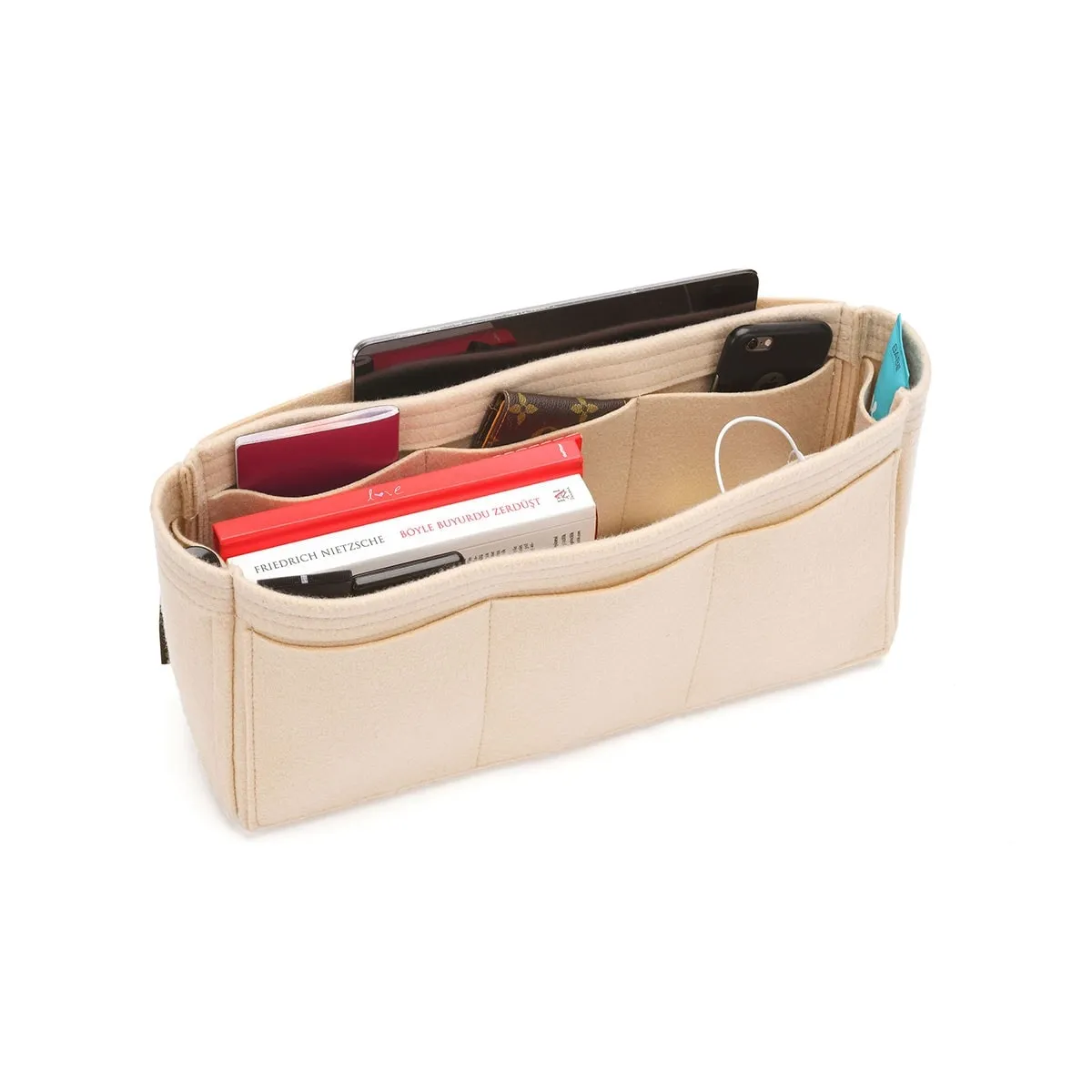 Custom Size Classic Model Bag Organizer with Exterior Pockets