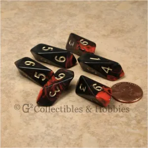 D6 Crystal Oblivion Dice 6pc Set - Red