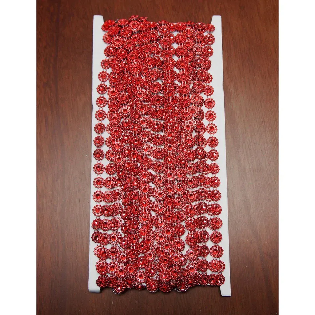 Daisy Flower Rhinestone Trim Strand, 9mm, 10 Yards