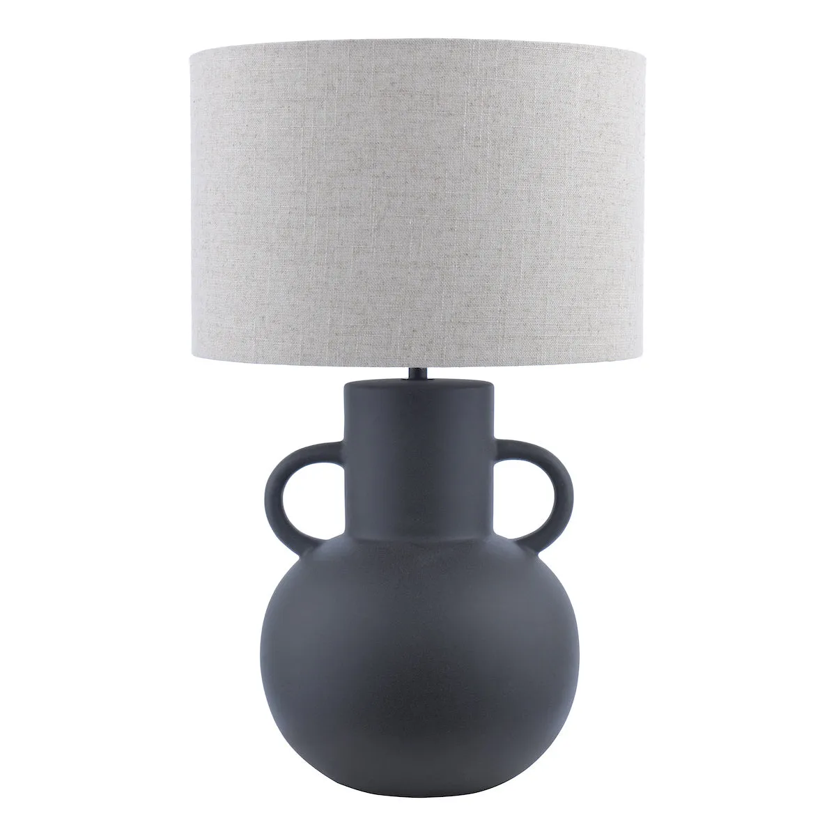 Dar Urn Ceramic Table Lamp Black With Shade