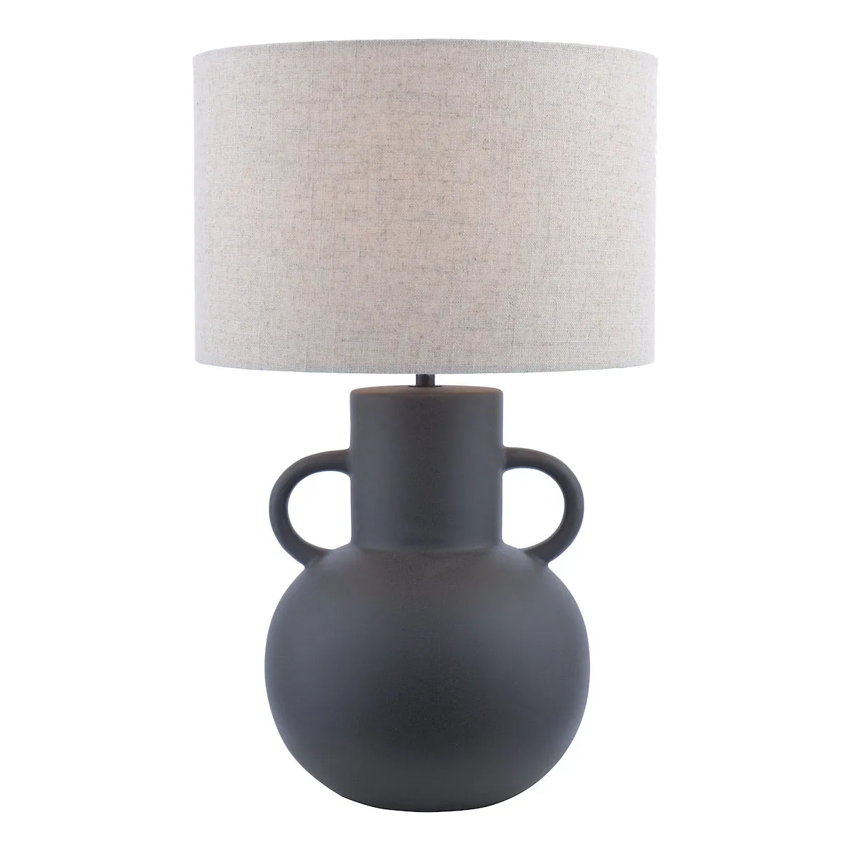 Dar Urn Ceramic Table Lamp Black With Shade