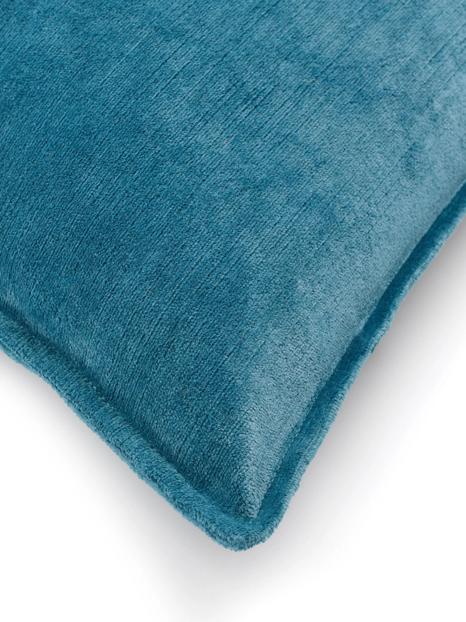 Denim blue verity linen velvet rectangular cushion