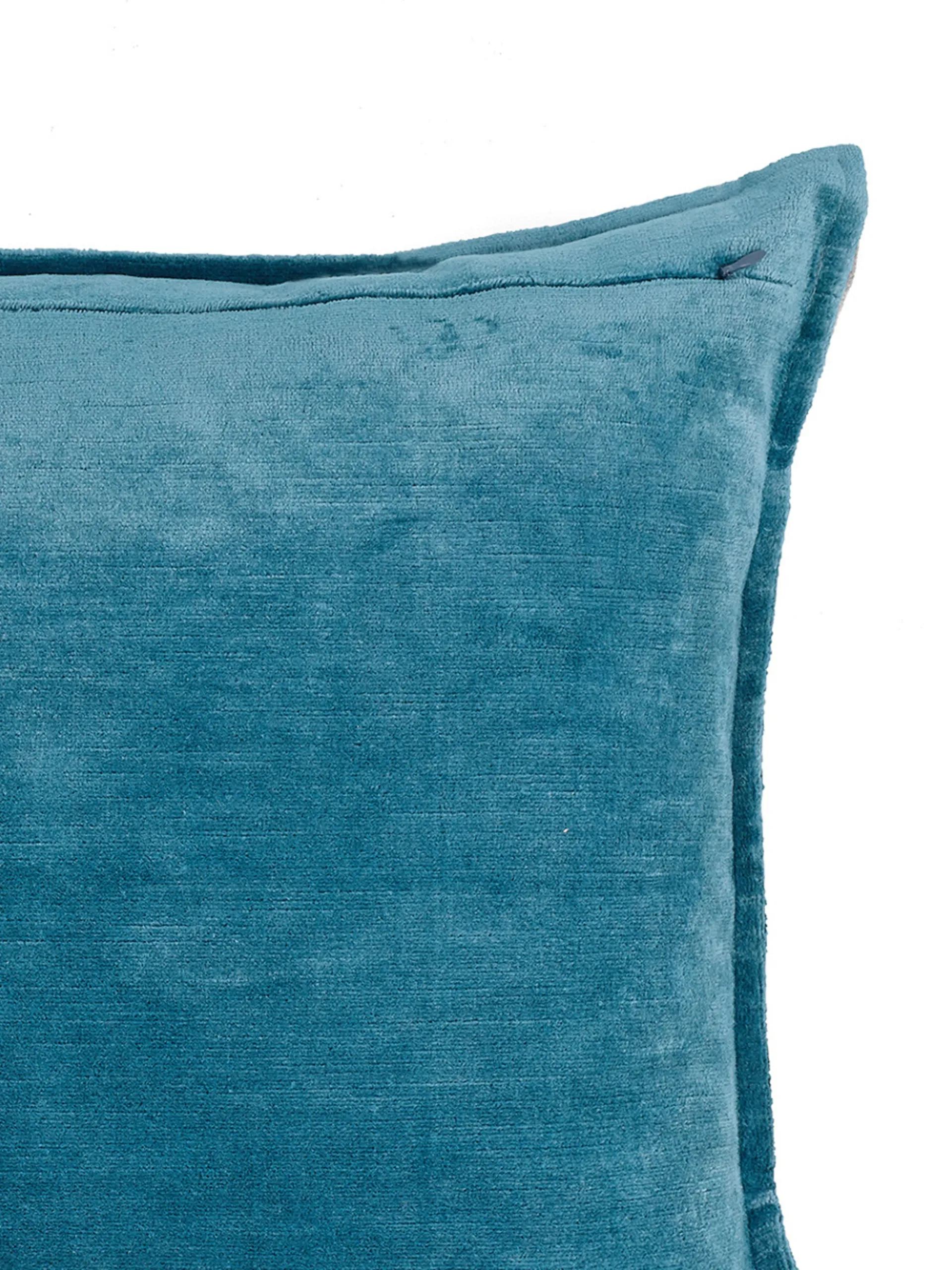 Denim blue verity linen velvet rectangular cushion