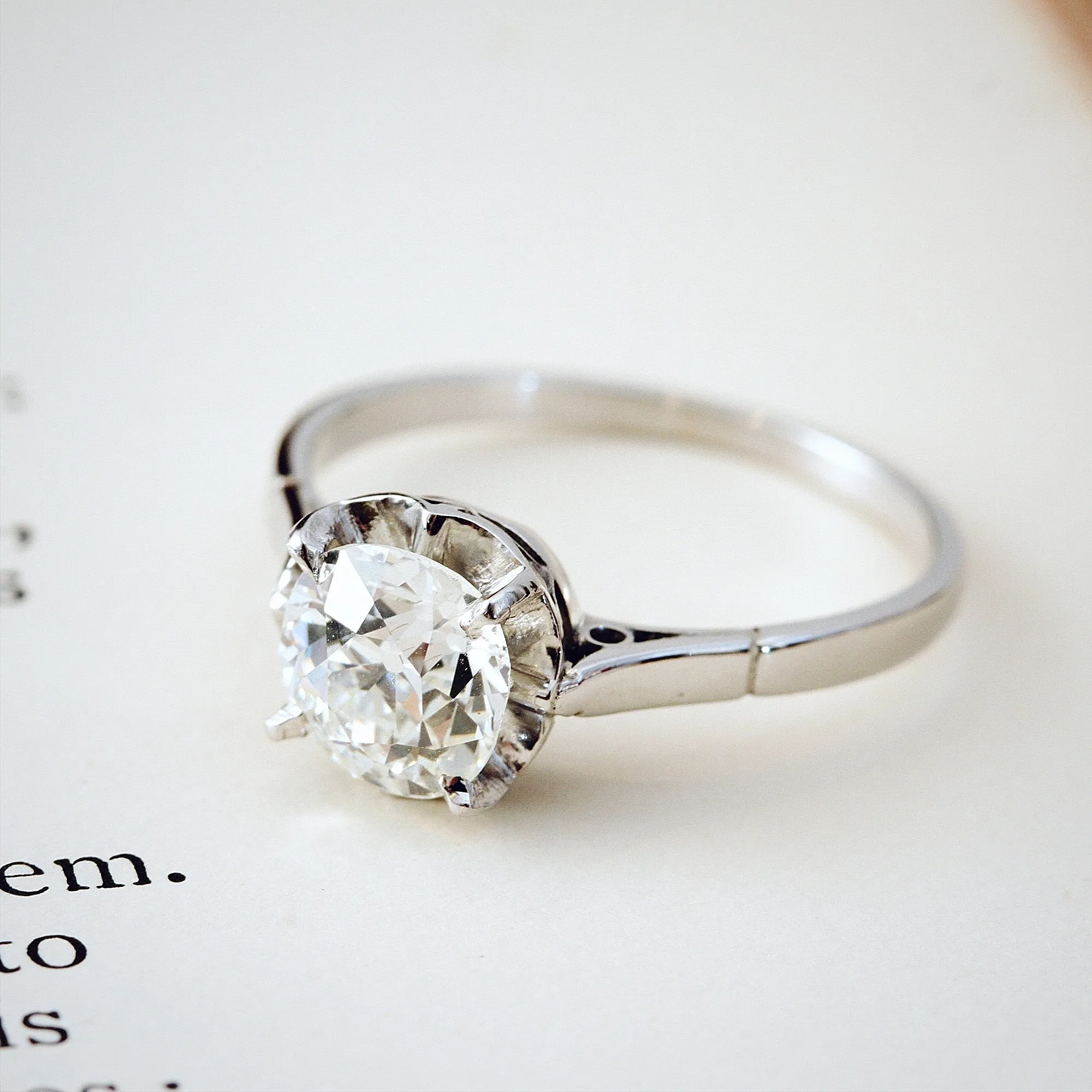 Devastatingly Lovely 1.10ct Mine Cut Diamond Engagement Ring