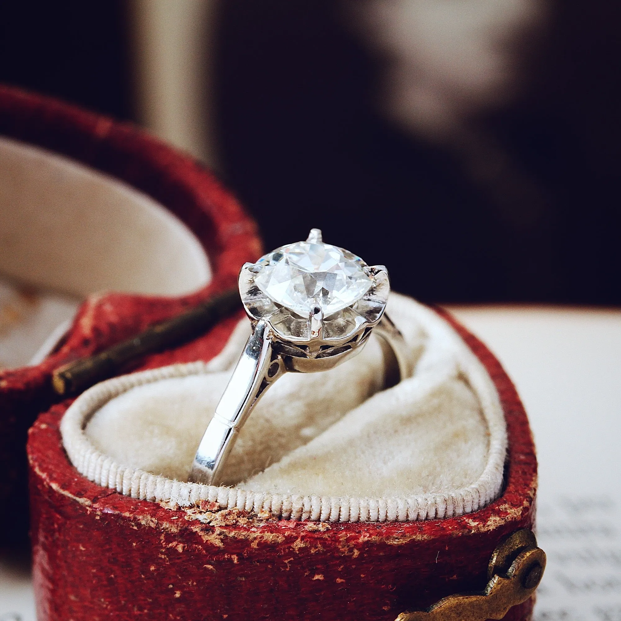 Devastatingly Lovely 1.10ct Mine Cut Diamond Engagement Ring