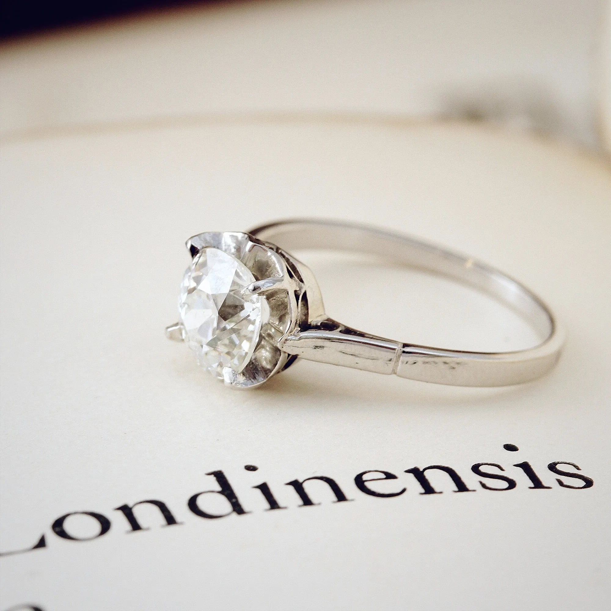 Devastatingly Lovely 1.10ct Mine Cut Diamond Engagement Ring