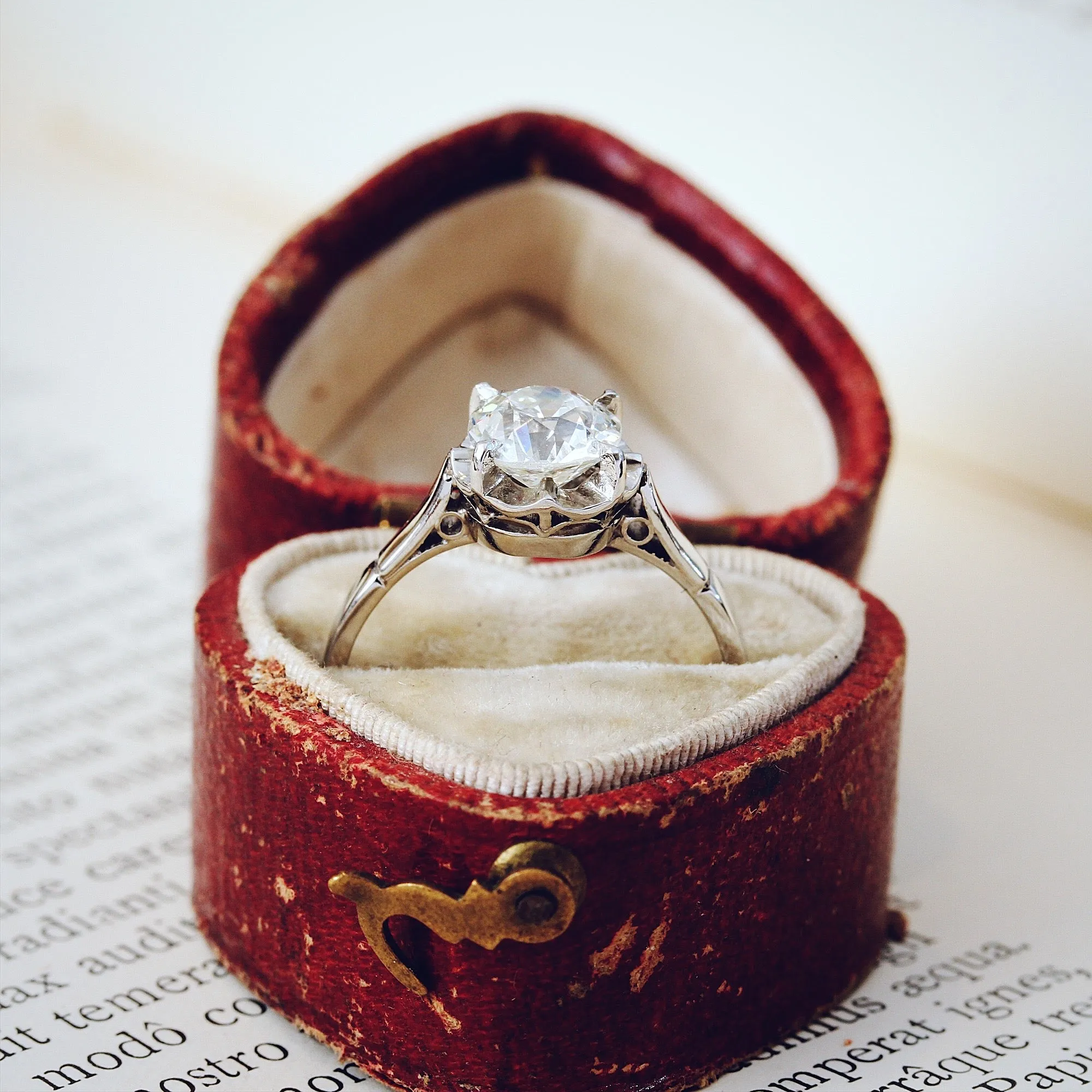Devastatingly Lovely 1.10ct Mine Cut Diamond Engagement Ring