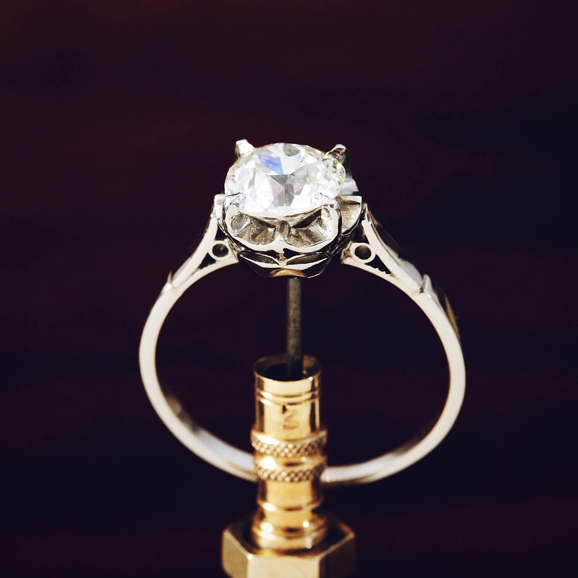 Devastatingly Lovely 1.10ct Mine Cut Diamond Engagement Ring