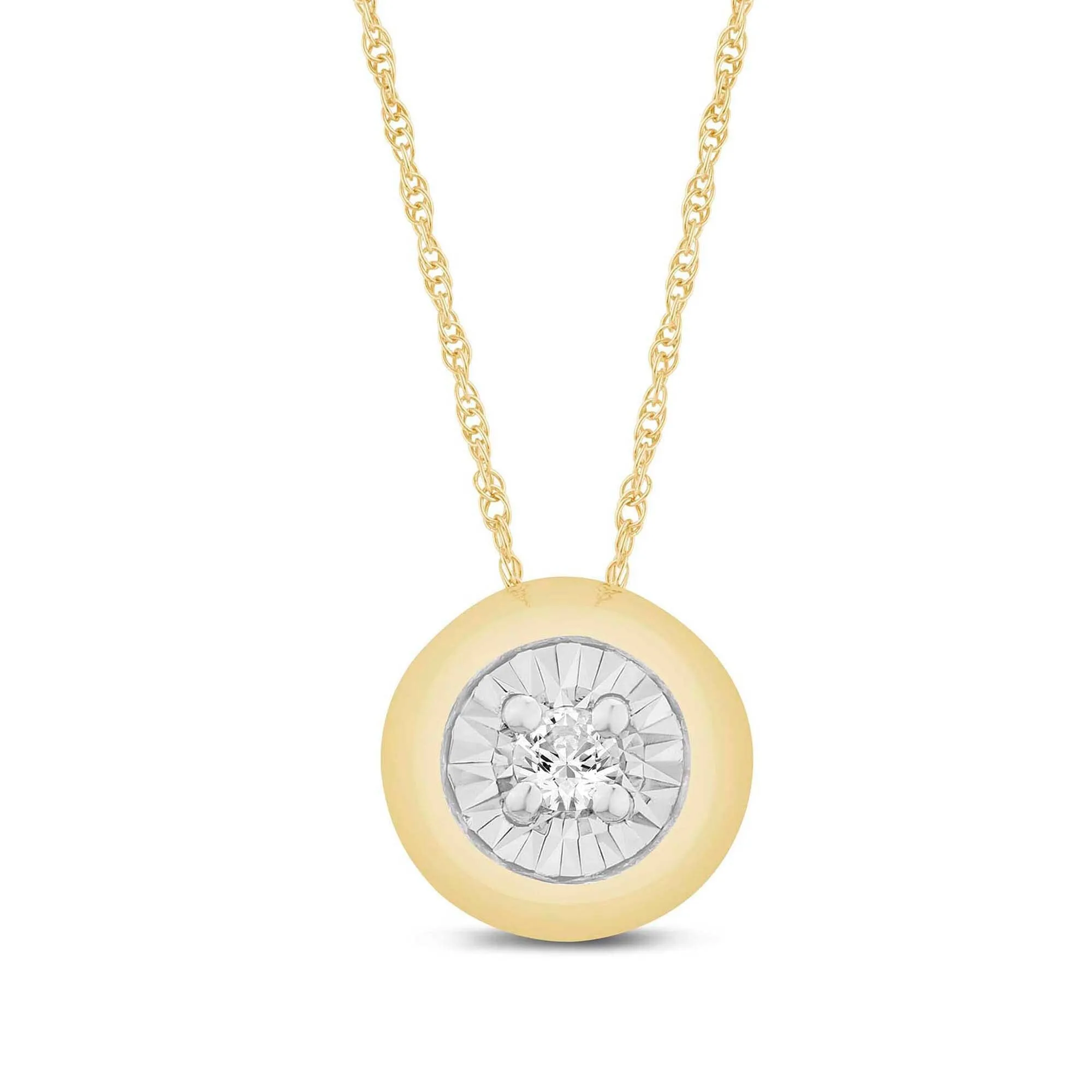 Diamond Set Miracle Surround Necklace in Yellow Gold