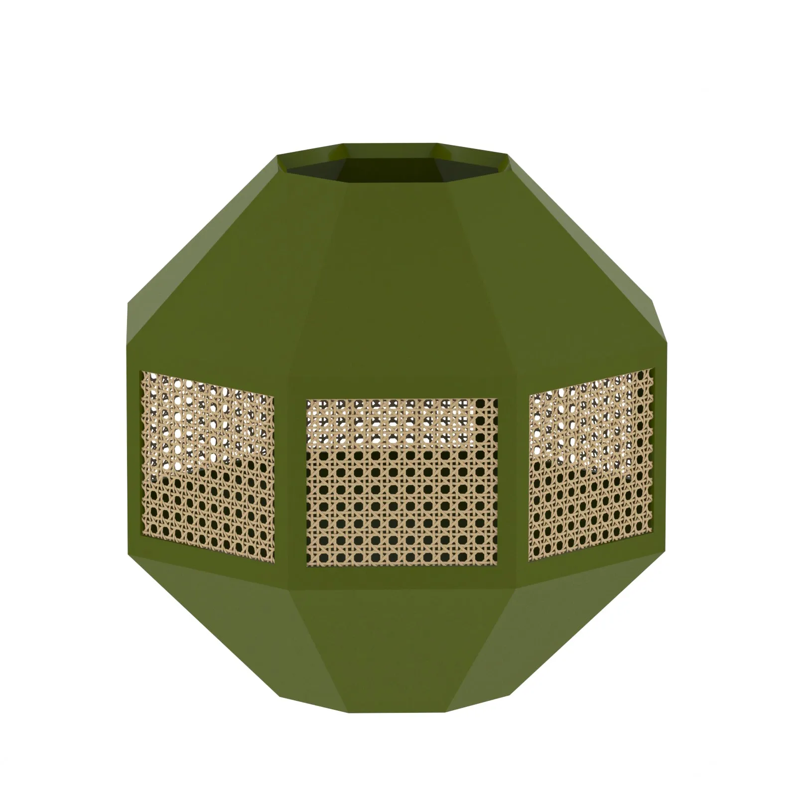 Diamond Shaped Wooden Handmade Green Distressed Flowerpot for Home