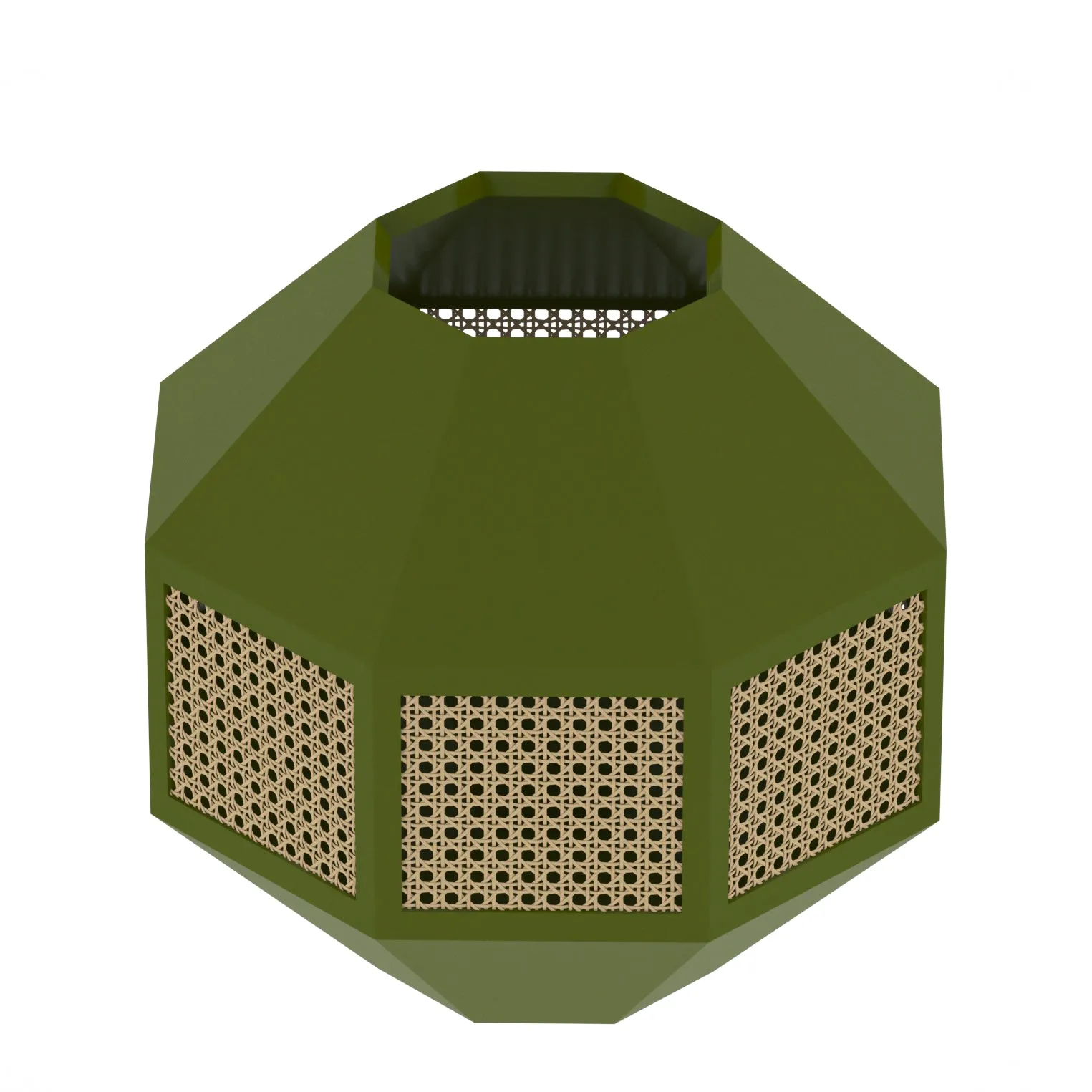 Diamond Shaped Wooden Handmade Green Distressed Flowerpot for Home